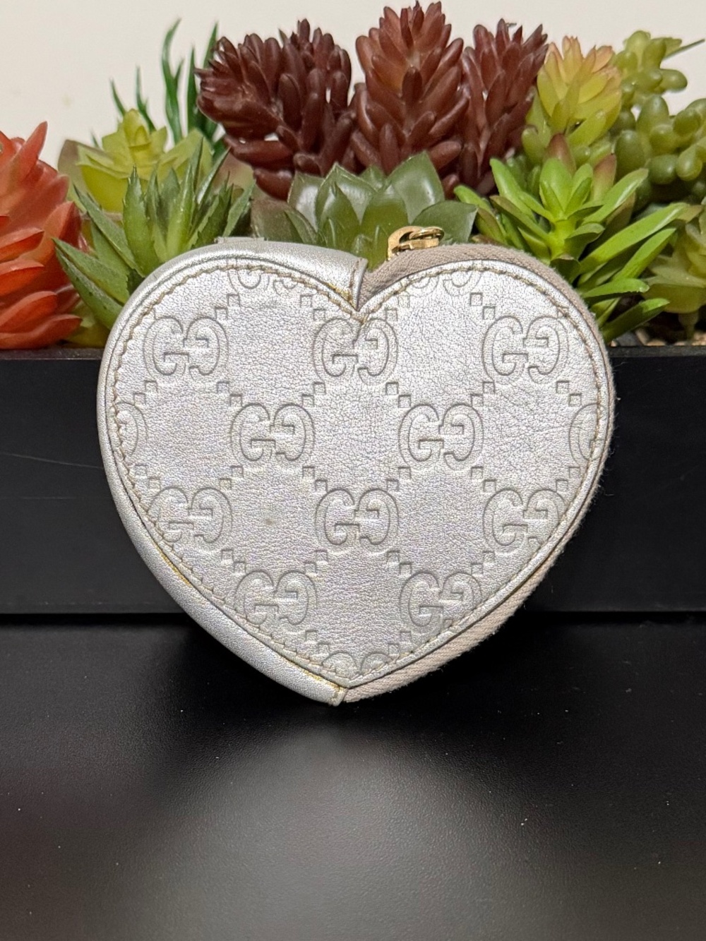 Gucci Guccissima Heart-Shaped Coin Purse / Key Pouch - Picture 2 of 6